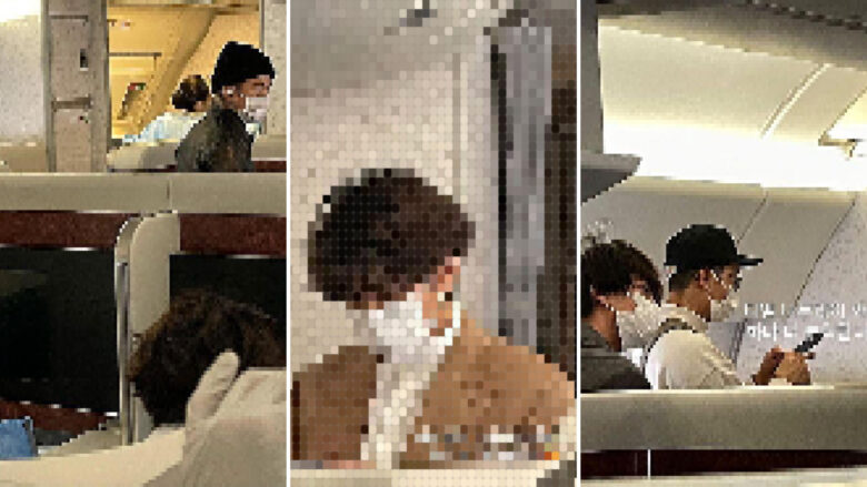 BTSの機内で撮られた画像