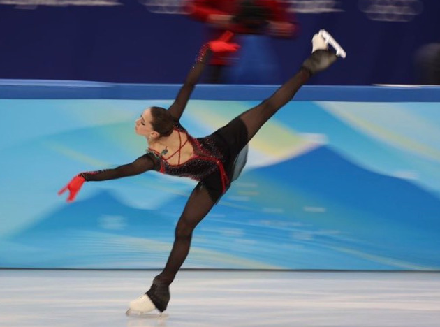 北京オリンピックでのワリエワの画像